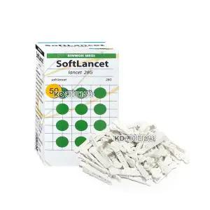 신원 소프트란셋 채혈침 28G 1통(50개입) 아큐첵 호환침 수동 랜싯