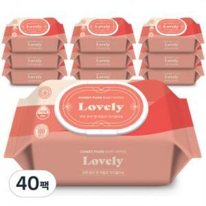코멧 퓨어 러블리 아기물티슈 50평량, 100개입, 40개 one option