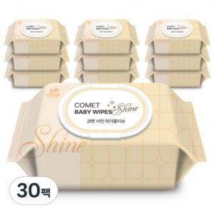 코멧 샤인 아기물티슈 캡형, 100개입, 30개 one option