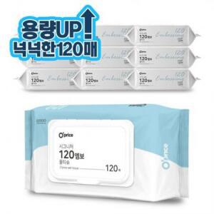오프라이스 시그니처 120 엠보싱 물티슈 캡형 120매입 × 10개