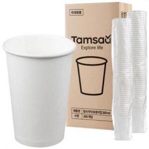탐사 고평량 종이컵 무인쇄 380ml, 300개 one option