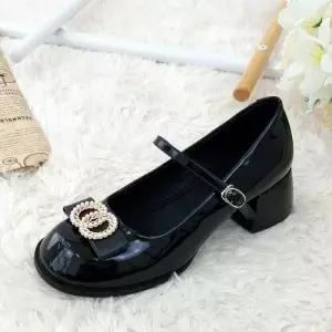 [제이시]제이시 소가죽 통굽 웨딩슈즈 5CM 메리제인 구두 K296