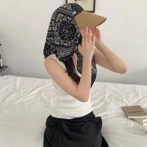 UV 자외선 완벽 차단 페이즐리 라탄 스카프 선캡