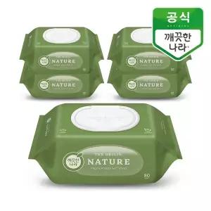 [깨끗한나라] 베이비 케어 디 오리진 물티슈 네이처 80매 5개