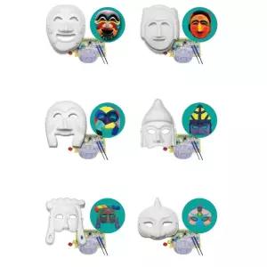 5p 우리나라 전통 오방색 색칠 입체 종이탈 가면+물감 키트 키즈 자유놀이 특별한 아동 DIY