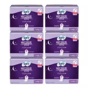 쏘피 바디피트 볼록맞춤 슈퍼롱 오버나이트 생리대 42cm 10개 x 6팩 소피