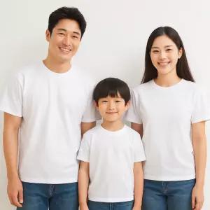 [국내생산] 무지 반팔티 흰색 검정 20수 30수 아동용 성인용 남녀공용 티셔츠 빅사이즈