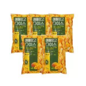 산들네이처 애플망고 다이스 냉동애플망고 5kg (1kg x 5봉)