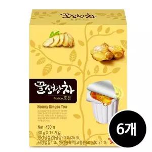 [꽃샘식품]꽃샘 꿀생강차 포션 15p, 450g, 6개[34170879]