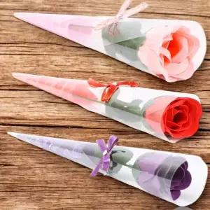 꽃다발 입학식 선물 한송이 리본 장미 꽃비누발렌타인데이 사은품 축하 꽃풍선 조화