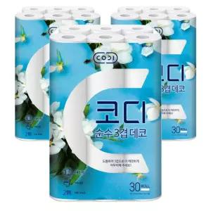 코디 순수 3겹 데코 27M 30롤 3팩