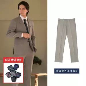 [롯데백화점]맨잇슈트 한정수량) 25 FW 베이지 포멀핏 스판정장세트_바지추가증정+넥타이증정 DR4435