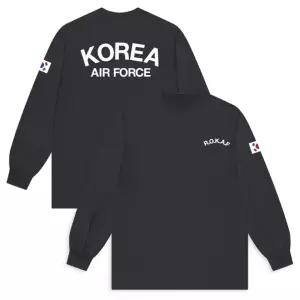 아미 공군 티셔츠 빅사이즈 로카 면 라운드 코튼 긴팔 ROKAF 남녀공용