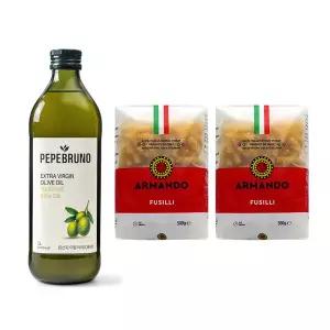 페페브루노 엑스트라버진 올리브오일 1L + 아르만도 푸실리 500g x 2