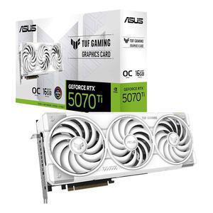 ASUS TUF 게이밍 지포스 RTX 5070 Ti 16GB GDDR7 화이트 OC 에디션 그래픽 카드(PCIe 5.0, HDMI /DP 2.1, 3.125 slot, 군용 등급 부품, 보호 PCB 코팅, 축류 기술 팬)