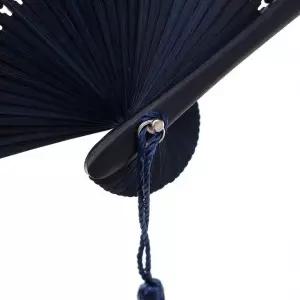 접이식 부채 파랑 매화꽃 여름 대나무 손부채 전통 (WFIFBDQ)