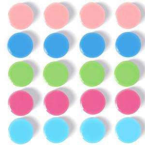 QOJOPU 20PCS 냉장고 자석, 화이트보드용 소형 강력 냉장고 자석, 사물함, 주방, 사무실, 교실 및 학교, 공예 및 가정용 미니 장식용 원형 귀여운 헤비 듀티 자석 (5가지 색상)