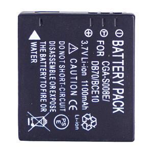 CGA-S008E 카메라 배터리 DMW-BCE10 DB70 파나소닉 DMC-FS3 FS5 FS20 FX30 FX33 FX35 FX36용 3.7V 1100mAh