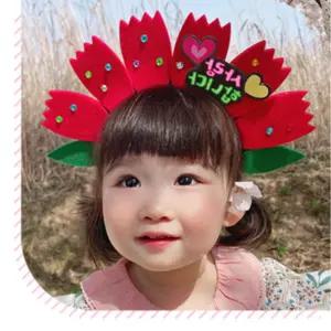 유아 어린이 펠트 카네이션 머리띠 만들기 어린이집카네이션 어버이날키트 키트