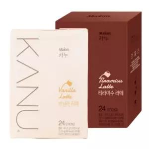 맥심 카누 바닐라라떼 24Tx1개+카누 티라미수 라떼 24Tx1개 (총48T)