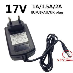 전원 공급 컨버터 어댑터, 범용 AC 100-240V to DC 17 V 1A 1.5A 2A, 5.5x2.5mm, EU US UK AU 플러그