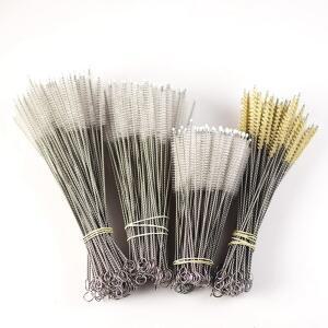 50 100PCS 15 20CM 12MM 빨대 304 도구 6MM 가능한 밀짚 청소 브러쉬 스테인리스 재사용 유리 청소기