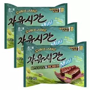 해태 자유시간 미니 두바이 피스타치오 카다이프 300g 3개 대용량 초콜릿 바 간식
