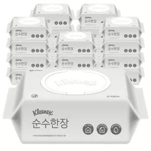 크리넥스 순수한장 물티슈 캡100매 20개