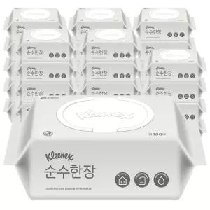 크리넥스 순수한장 물티슈 캡100매 30개
