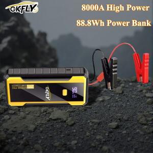 GKFLY 8000A 스타트 파워 뱅크 88.8Wh 점프 스타터 자동차 부스터 외장 배터리 12V 시동 장치 (휘발유디젤