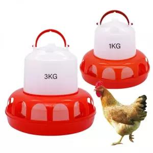 닭모이통 물통 사료통 먹이통 1Kg3Kg 가금류 자동 마시는 양동이 메추라기 비둘기 피더 치킨 먹이 물 동물