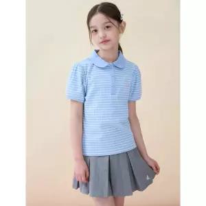 [BEANPOLE KIDS] [BEANPOLE KIDS] T칼라 스트라이프 골지 반소매 티셔츠 (BI6342G06Q) (BI6342G06Q)