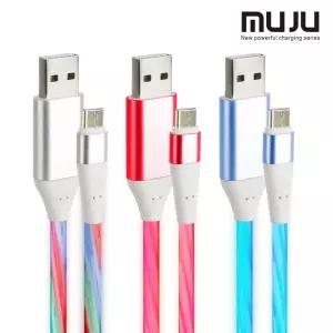 MUJU MJ-600 C타입 LED 고속 충전 데이터 전송 케이블 고강도 TPE 소재 선 엉킴방지 단선 NO