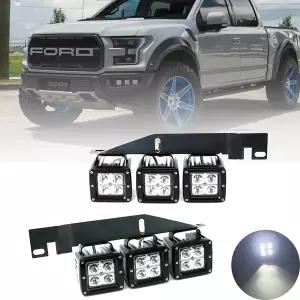 포드 F150 SVT 랩터 트럭 용 6개 앞 범퍼 18W LED 안개등 및 장착 브래킷 세트