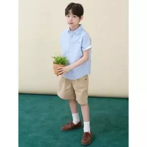 빈폴 키즈 시어서커 스트라이프 반소매 셔츠 - 스카이 블루 BI6365UE3Q 474584