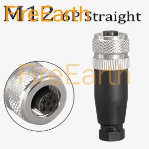 M12 PG7 센서 커넥터 6핀 남성/여성 직선형 배선 가능 플러그
