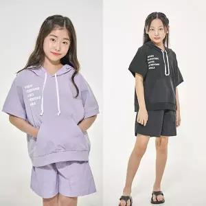 [shopDekelly]아이비 후드티 반바지 상하복 세트 속바지포함 여아 주니어 의류 초등학생 옷