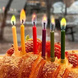 무지개초 12개입 도깨비초 불꽃 레인보우 촛불 캔들 파티초
