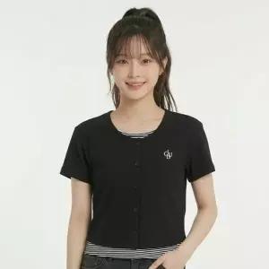 행텐틴즈 동백01 여아 골지 레이어드 반팔 티셔츠_블랙 14570-131-408...
