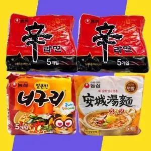 [(주)농심] 라면 세트 골라담기 신라면 10개+안성탕면 5개+너구리 5개 봉지 혼합 모음 20개