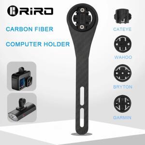 RIRO 탄소 섬유 자전거 컴퓨터 거치대 도로 핸들 바 스톱워치, Garmin Gopro Wahoo Bryton 라이트 스탠드 G