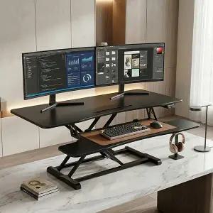 아이존아이앤디 완전자동 대형 스탠딩 모션 데스크 책상 블랙 (105x55cm) EZ WSD-EV1050D