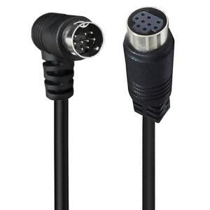 Jasavdio S 비디오 미니 DIN 9핀 각도 남녀 연장 어댑터 케이블, 9핀 미니 DIN 연장 케이블 (1.64피트)