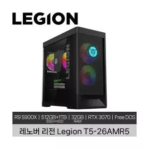 레노버 리전 Legion T5-26AMR5 R9 5900X 32GB 512GB SSD 1TB HDD RTX 3070 미사용 리퍼 데스크탑