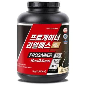 프로게이너 리얼매스 오트그레인 마른체형 벌크업 체중증가 곡물 탄수화물 단백질쉐이크 하드게이너