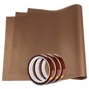 PTFE 테프론 시트 16 x 20 열 테이프 내열 프레스 이송 3 팩 논 스틱 및 10mm X 33m 108ft