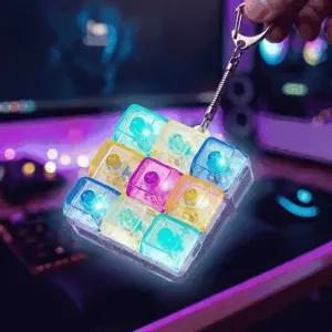 키캡 키링 키캡키링 키보드키링 LED 9구 키캡 키링 키보드 딸깍이 장난감 스트레스해소 피젯 토이