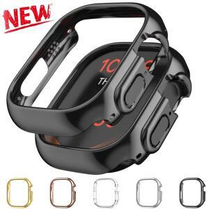 충격 방지 골드 PC 케이스 보호 커버 Apple Watch Series 10 9 8 7 6 5 4 3 2 1 Ultra 49mm 45mm 41 46 42mm 스크린 유리 없음