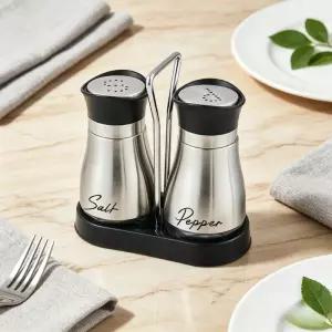 2Pc 리필 가능 소금 및 후추병 세트 3.4oz 유리 양념병 용기 가정용 레스토랑 피크닉용 주방 조미료 보관함