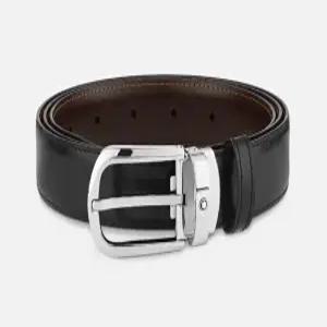 몽블랑 홀스슈 버클 30mm 리버시블 레더 벨트 블랙 브라운 114412